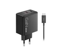 Lenovo Cargador doble USB-C de 65 W GaN negro