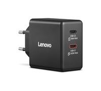 Lenovo Cargador Dual USB-C 65 W GAN (Compatible con PC y Otros Dispositivos, 2 Puertos USB-C, Portátil, Ligero) Incluye Cable Tipo C de 1.5 m - Negro