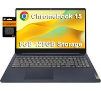 Lenovo Chromebook 15 2024 (15.6 pulgadas FHD, 8 GB de RAM, 128 GB de almacenamiento (eMMC de 64 GB + tarjeta SD de 64 GB), almacenamiento en la nube de 2 TB, Intel Celeron), laptop para el hogar y