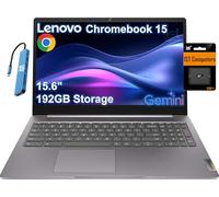 Lenovo Chromebook 15 IdeaPad 3i (39.6 cm FHD, 4 GB de RAM, 192 GB de almacenamiento (64 GB eMMC + tarjeta SD de 128 GB), almacenamiento en la nube de 2 TB, Intel Celeron) Hogar y estudiante, batería