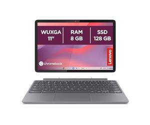 Lenovo Chromebook Duet 11 Gen 9 - Ordenador Portátil 11" WUXGA Táctil + Lápiz Incluido (MediaTek Kompanio 838, 8GB RAM, 128GB Emmc, ChromeOS) Gris QWERTY + 3 Meses Google AI Pro con Gemini Pro y 5TB