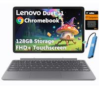 Lenovo Chromebook Duet 3 2 en 1 Tablet Laptop con teclado desmontable (pantalla táctil QHD de 11 pulgadas, CPU Qualcomm de 8 núcleos, 4 GB de RAM, 128 GB (64 GB eMMC + tarjeta SD de 64 GB)) USI Pen