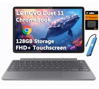 Lenovo Chromebook Duet Gen 9 11 pulgadas FHD+ 2 en 1 Tablet portátil con pantalla táctil (8 núcleos MediaTek Kompanio 838, 4GB, 128GB de almacenamiento (64GB + 64GB SD), teclado desmontable) cámara