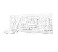 Lenovo Combo inalámbrico 510 con receptor USB de 2,4 GHz, teclado delgado de tamaño completo, teclado de número completo, ratón óptico de 1200 DPI, mano izquierda o derecha, GX30W75336, blanco