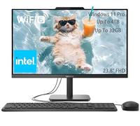 Lenovo Computadora de escritorio todo en uno FHD de 23.8 pulgadas para el hogar y la empresa, Intel N100 (hasta 3.4 GHz), 32 GB de RAM, SSD de 1 TB, gráficos Intel UHD, RJ45, Bluetooth, HDMI, Wi-Fi