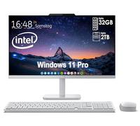 Lenovo Escritorio todo en uno con CPU Intel ultra rápida de 4 núcleos, pantalla Full HD de 24 pulgadas, 16 GB de RAM, SSD PCIe de 512 GB, Wi-Fi 6, Bluetooth, USB, puerto Ethernet, Windows 11, salida