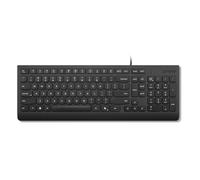 Lenovo Essential - Teclado con cable negro inglés de EE. UU. - Conectividad de cable - Interfaz USB tipo A - Teclas de acceso rápido de copiloto - Windows 10, Windows 11 - Inglés (EE. UU.) - PC