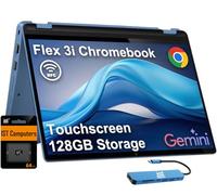 Lenovo Flex 3 Chromebook 2 en 1 31.0 cm FHD+ Laptop con pantalla táctil (Intel N100, 4 GB DDR5 RAM, 128 GB (64 GB eMMC + tarjeta SD de 64 GB)) para estudiantes y educación, cámara web, NFC, HDMI,
