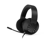 Lenovo H210 Auriculares Gaming, Sonido Profundo con Altavoces de 50mm, micrófono con cancelación de Ruido, Almohadillas de Tela Transpirable y Lavable - Negro