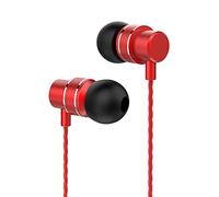 Lenovo HF118 - Auriculares In Ear con Cable y Micrófono, Conector para Auriculares de 3,5 mm - Rojo