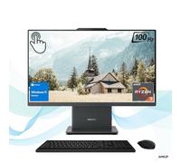 Lenovo IdeaCentre Business All-in-One, pantalla táctil FHD de 23.8 pulgadas, 100 Hz, procesador AMD, 8 GB DDR5 RAM, 512 GB SSD, base de carga inalámbrica, KB y mouse inalámbricos, HDMI, Wi-Fi 6,