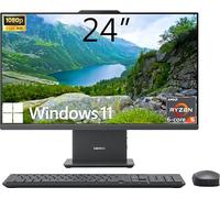 Lenovo IdeaCentre - Computadora de escritorio todo en uno, pantalla FHD de 24 pulgadas, AMD Ryzen 5 7535HS de 6 núcleos, DDR5 de 64 GB, SSD de 1 TB, Wi-Fi 6, entrada y salida HDMI, KB y mouse