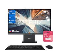 Lenovo IdeaCentre Copliot - Escritorio empresarial todo en uno 2025, pantalla táctil QHD de 27 pulgadas, 100 Hz, Intel Core i7-13620H, 64 GB DDR5 RAM, SSD de 2 TB, Wi-Fi 6, Win 11 H, gris, paquete de