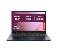Lenovo IdeaPad 1 Gen 7 - Ordenador Portátil 15.6" FullHD (AMD Ryzen 7 5700U, 8GB RAM, 512GB SSD, AMD Radeon Graphics, Sin Sistema Operativo) Azul - Teclado QWERTY Español