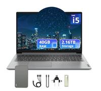 Lenovo IdeaPad 1 - Laptop empresarial FHD de 15.6 pulgadas, Intel i5-1235U, 40 GB de RAM, almacenamiento de 2.16 TB (SSD de 2 TB y juego de estación de acoplamiento de 160 GB), gráficos Intel Iris Xe