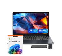 Lenovo IdeaPad 1 Laptop HD de 15.6 pulgadas, Intel Celeron N4500, 12 GB de RAM, SSD de 512 GB + eMMC de 128 GB, gráficos Intel UHD, WiFi 6, Num Pad, 1 año Office 365, Windows 11, azul abismo, juego de
