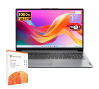 Lenovo IdeaPad 1 Laptop para estudiantes, procesador Intel de doble núcleo, 12 GB de RAM, SSD de 256 GB + eMMC de 128 GB, pantalla FHD de 15.6 pulgadas, 1 año de Office 365, Windows 11 Home, Wi-Fi 6,