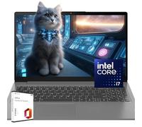 Lenovo IdeaPad 15.6 FHD Laptop con licencia de por vida de Microsoft Office, Intel Core i7 alimentado por IA, batería de larga duración, KB retroiluminado, lector de huellas dactilares, con paquete