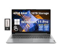 Lenovo Ideapad 1i - Laptop con pantalla táctil FHD de 15.6 pulgadas, Intel i3 1215U, 40 GB de RAM, 1.16 TB de almacenamiento (SSD de 1 TB + juego de estación de acoplamiento de 160 GB), gráficos Intel