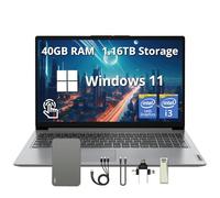 Lenovo IdeaPad 1i - Laptop con pantalla táctil FHD de 15.6 pulgadas, Intel i3-1215U, 40 GB de RAM, almacenamiento de 1.16 TB (SSD de 1 TB y juego de estación de acoplamiento de 160 GB), gráficos Intel