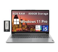Lenovo IdeaPad 1i - Laptop empresarial FHD de 15.6 pulgadas, Intel i5-1235U, 8 GB de RAM, 800 GB de almacenamiento (SSD de 512 GB + juego de estación de acoplamiento de 288 GB), gráficos Intel Iris Xe