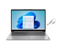 Lenovo IdeaPad 1i - Laptop Full HD de 15.6 pulgadas, Intel Core i5-1335U, gráficos Intel Iris Xe, cámara web, copiloto, gris, 16 GB de RAM, SSD de 256 GB, Windows 11 Home, paquete con hub USB 3.0