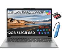 Lenovo IdeaPad 1i - Laptop HD de 15.6 pulgadas (12 GB de RAM, SSD de 512 GB + eMMC de 128 GB, Microsoft Office 365 de 1 año, Intel Celeron N4500) para estudiantes, hogar, negocios, teclado numérico