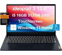 Lenovo IdeaPad 3 3i Laptop (pantalla táctil FHD de 15.6 pulgadas, Intel Core i5-1155G7, 16 GB de RAM, SSD de 512 GB) bisel estrecho, cámara web, batería de larga duración de 12 horas, Wi-Fi 6, IST SD,