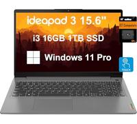 Lenovo IdeaPad 3 Laptop (visualización táctil FHD de 15.6 pulgadas, Intel Core i3-1115G4, 16GB RAM, 1TB SSD) Bisel estrecho, cámara web, batería de 12 horas de duración, NumPad, IST SD, Win 11 Pro,