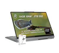 Lenovo IdeaPad 5 Laptop 2 en 1, pantalla táctil WUXGA de 16 pulgadas, AMD Ryzen 7 8845HS, 16 GB de RAM, SSD de 2 TB, gráficos AMD Radeon, KB retroiluminado, Wi-Fi6, lector FP, Win11, Luna Grey, con