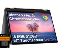 Lenovo IdeaPad Flex 5i Chromebook Plus 2 en 1 Laptop (pantalla táctil FHD+ de 14 pulgadas, Intel 10-Core i5-1334U, 8 GB de RAM, 512 GB de almacenamiento (256 GB + 256 GB IST SD)) para negocios, hogar