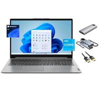 Lenovo IdeaPad Laptop con pantalla táctil, pantalla Full HD de 15.6 pulgadas, i3-1215U de 6 núcleos (Beats i5-1135G7), 8 GB de RAM, SSD de 256 GB + SSD portátil de 256 GB, cámara web, teclado, paquete