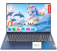 Lenovo IdeaPad Laptop de 15.6 pulgadas, CPU Intel de doble núcleo, 8 GB de RAM, 128 GB eMMC, Wi-Fi 6, USB-C y HDMI, Windows 11 + Microsoft Office 365 de 1 año, con audio Dolby y obturador de