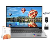 Lenovo IdeaPad Laptop delgada, 36 GB de RAM, 1.5 TB de almacenamiento (SSD de 1 TB y 500 GB externo), procesador Intel de doble núcleo, pantalla antirreflejos de 15.6 pulgadas, WiFi 6, cámara web HD,