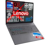 Lenovo IDEAPAD Ordenador Intel i5-13420H 10 Corazones 4.9Ghz, RAM 16GB DDR5, SSD 512GB, pantalla 15,6 FULLHD, WiFi6E, Huella Digital, So francés Pro, ya configurado, teclado retroiluminado AZERTY