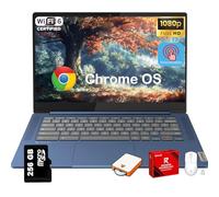 Lenovo IdeaPad Slim 3 Chromebook Laptop para estudiantes, pantalla táctil FHD de 14 pulgadas, MediaTek Kompanio 520 de 8 núcleos, ligera, 4 GB de RAM, eMMC de 64 GB y tarjeta micro SD de 256 GB, Wi-Fi