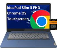 Lenovo IdeaPad Slim 3 Laptop Chromebook de 14 pulgadas (pantalla táctil FHD de 14 pulgadas, MediaTek Kompanio 520 de 8 núcleos, 4 GB de RAM, 128 GB (64 GB eMMC + 64 GB SD)), cámara web, batería de