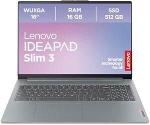 Lenovo IdeaPad Slim 3i Laptop | Pantalla WUXGA de 14" | Intel Core i5 13420H | 16GB RAM | 512GB SSD | Intel UHD Graphics | Win11 | QWERTZ | Luna Grey | 3 meses Premium Care