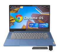 Lenovo IP Slim 3 14 pulgadas FHD Chromebook, MediaTek Kompanio 520, 4 GB de RAM, 224 GB de almacenamiento (64 GB eMMC+160 GB), cámara web HD, Wi-Fi 6, batería de larga duración, sistema operativo
