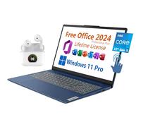Lenovo Laptop de 15.6 pulgadas, Microsoft Office 2024 gratis con licencia de por vida, pantalla táctil FHD, Intel 10-Core i5-1235U 4.4 GHz, WiFi 6, 8 GB de RAM, 512 GB SSD, 7 horas de duración de la