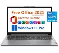 Lenovo Laptop empresarial de 15.6 pulgadas, Microsoft Office 2021 gratis con licencia de por vida, pantalla FHD 1920 x 1080, Intel 10-Core i5-1235U hasta 4.4 GHz, 16 GB de RAM, SSD de 1 TB, Wifi 6,