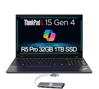 Lenovo Laptop empresarial ThinkPad L15 Gen 4 (39.6 cm FHD, AMD Ryzen 5 Pro 7530U, 32GB RAM, 1TB SSD, 6-Core Beats Intel i7-1165G7), cámara web, Ethernet, Wi-Fi 6E, IST Hub, Win 11 Pro con AI Copilot