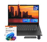 Lenovo Laptop empresarial V14 FHD de 14 pulgadas, Intel i7-13620H, 16 GB DDR4 RAM, 1.16 TB de almacenamiento (1 TB SSD + 160 GB de estación de acoplamiento), gráficos Intel UHD, Wi-Fi 6, cámara HD de