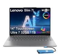 Lenovo Laptop Slim 7i Aura Edition AI (pantalla táctil FHD+ OLED de 14 pulgadas, Intel Core Ultra 7 258 V, 32 GB DDR5, 1 TB SSD) Copilot+ PC, ultrafino, batería de 17 horas de duración, cámara web IR
