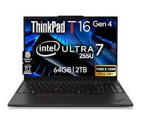 Lenovo Laptop ThinkPad T16 Gen 4 AI Business Laptop de 16 pulgadas FHD+, Intel Ultra 7 255U (Beats i7-1355U), 64GB DDR5 RAM, 2TB SSD, cámara web de 5 MB, huella dactilar, KB retroiluminado, WiFi 6E +