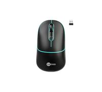 Lenovo lecoo WS210 Dual Mode RGB 2.4GHz WiFi+ Bluetooth diestros e zurdos compatible con Windows, Linux y Mac 1600DPI 6 teclas de carga silencioso compacto ratón óptico inalámbrico negro