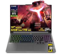 Lenovo Legion 5 Gaming AI Laptop 16 pulgadas WQXGA 2560x1600 240Hz (100% DCI-P3, 500nits) Intel 24-core Ultra 9 275HX 32GB RAM 1TB SSD GeForce RTX 5060 (hasta 572 tapas AI) RGB retroiluminado Harman