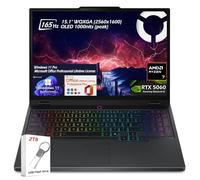 Lenovo Legion 5 Laptop para juegos WQXGA OLED 165HZ de 15.1 pulgadas, AMD Ryzen 7 250, RTX 5060, 32 GB de RAM 2 TB SSD, Wi-Fi7, KB retroiluminado, Win11 Pro y licencia de por vida de oficina, Eclipse