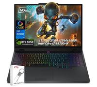 Lenovo Legion 5i Gaming Laptop - 15.1 pulgadas 2.5K OLED 165Hz - Intel Core i7-14700HX - NVIDIA GeForce RTX 5050 16GB RAM 1TB SSD retroiluminado KB Wi-Fi7 Win11 Eclipse negro con unidad USB de 2 TB, W
