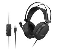 Lenovo Legion H320 7.1, Cascos Gaming USB-A 53 mm con Micrófono, Negros | Drivers de 53 mm diafragma de titanio, audio Hi-Res, USB-A, cable de 2,2 m, función silencio de micrófono y altavoz